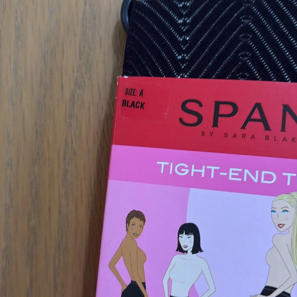 SPANX size A Black Illusion Stripe Tights